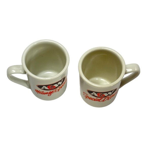 Vintage A & W Special Blend Coffee Mugs Lot 2 Ceramic White Orange - Picture 8 of 10
